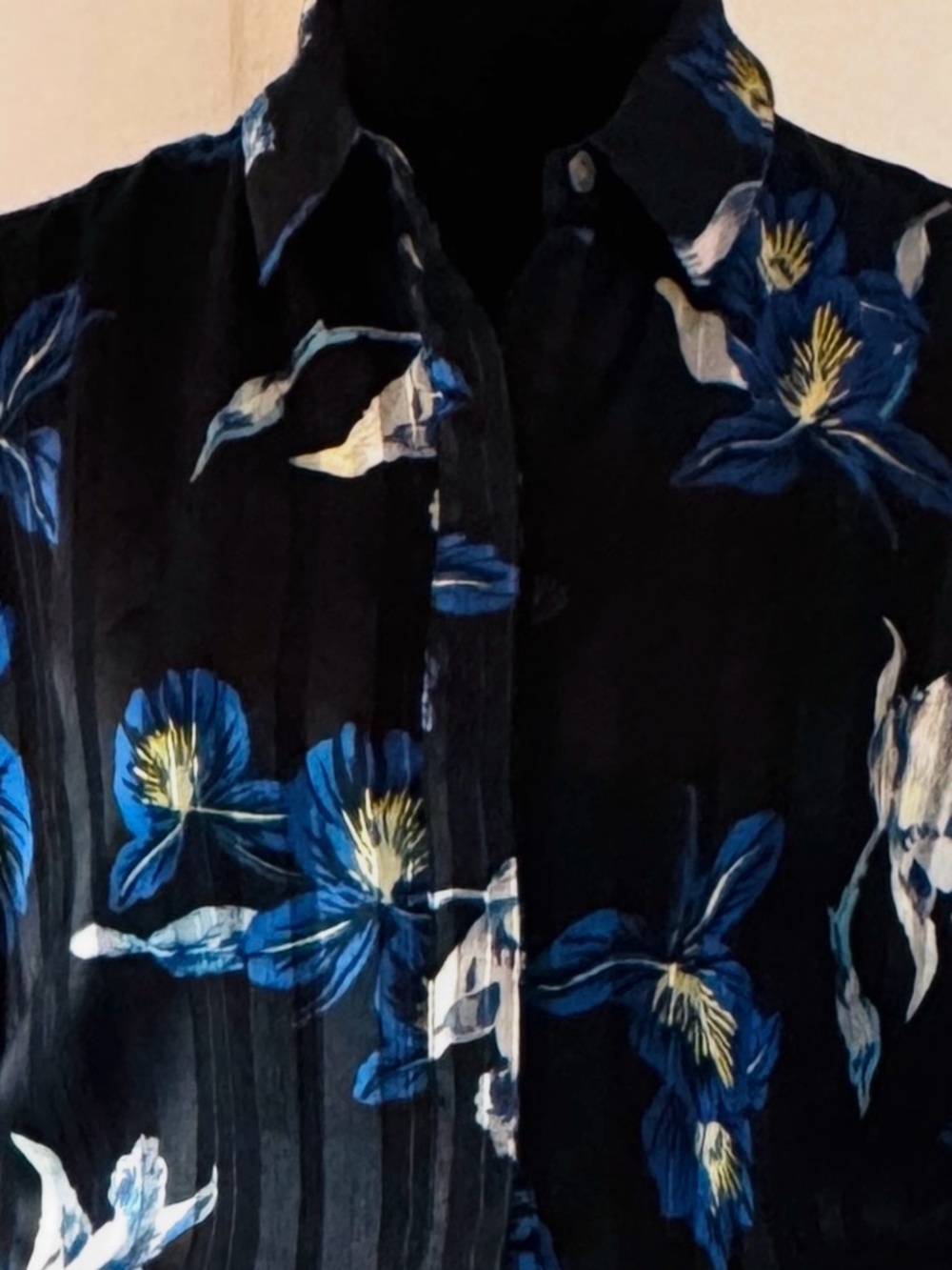 Banana Republic Black Maxi Dress with Blue & White Floral Print - Picture 5 of 6